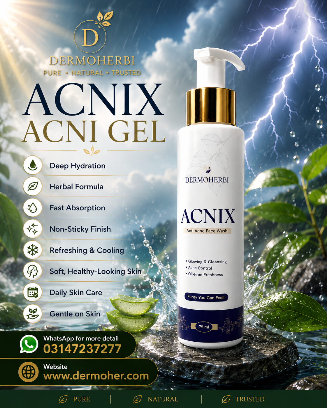 ACNIX anti Acne Face wash pump  75ml Hover